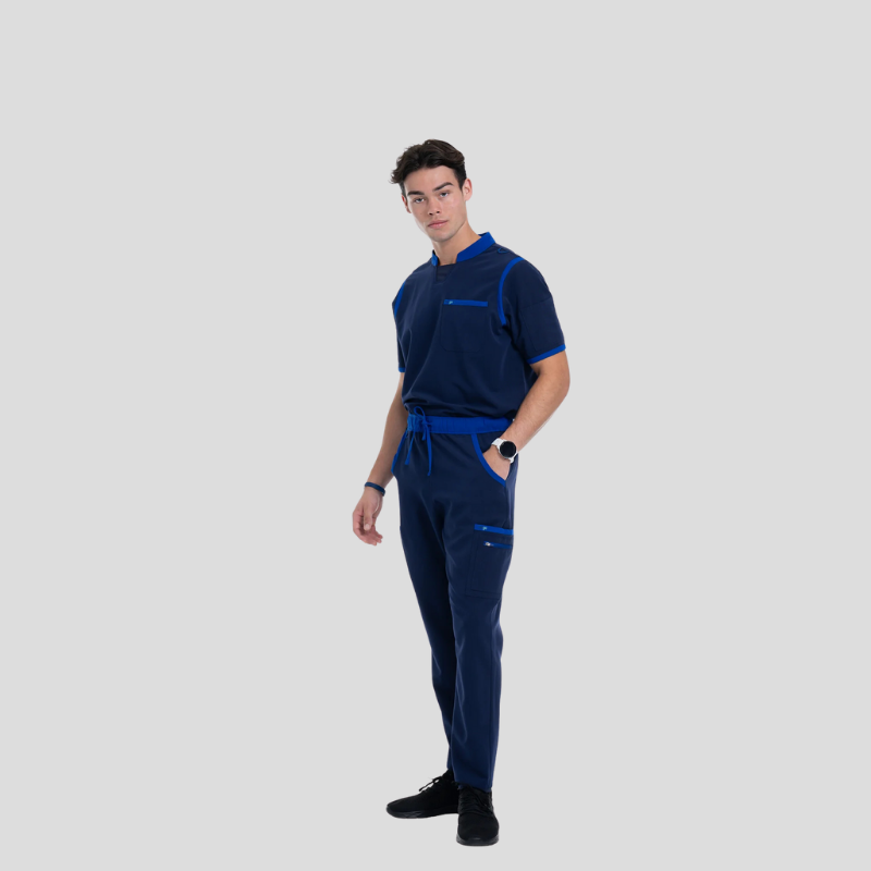 Tango Collar Neck & Straight Pant Men’s Scrub Set