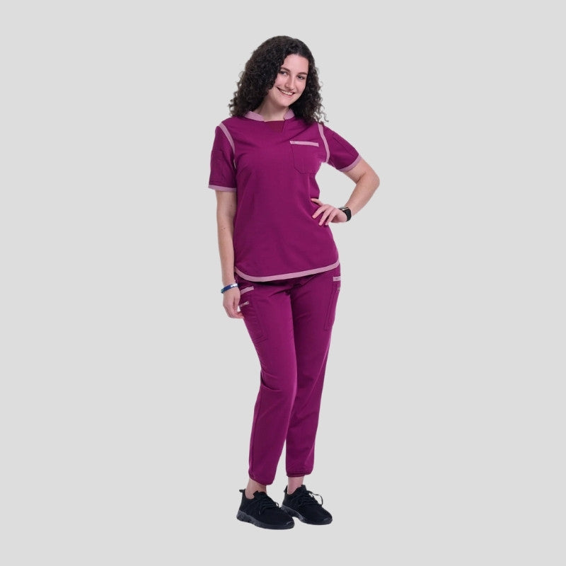 Tango Collar Neck & Straight Pant Women’s Scrub Set
