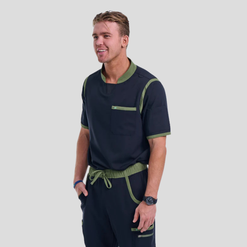 Tango Collar Neck & Straight Pant Men’s Scrub Set