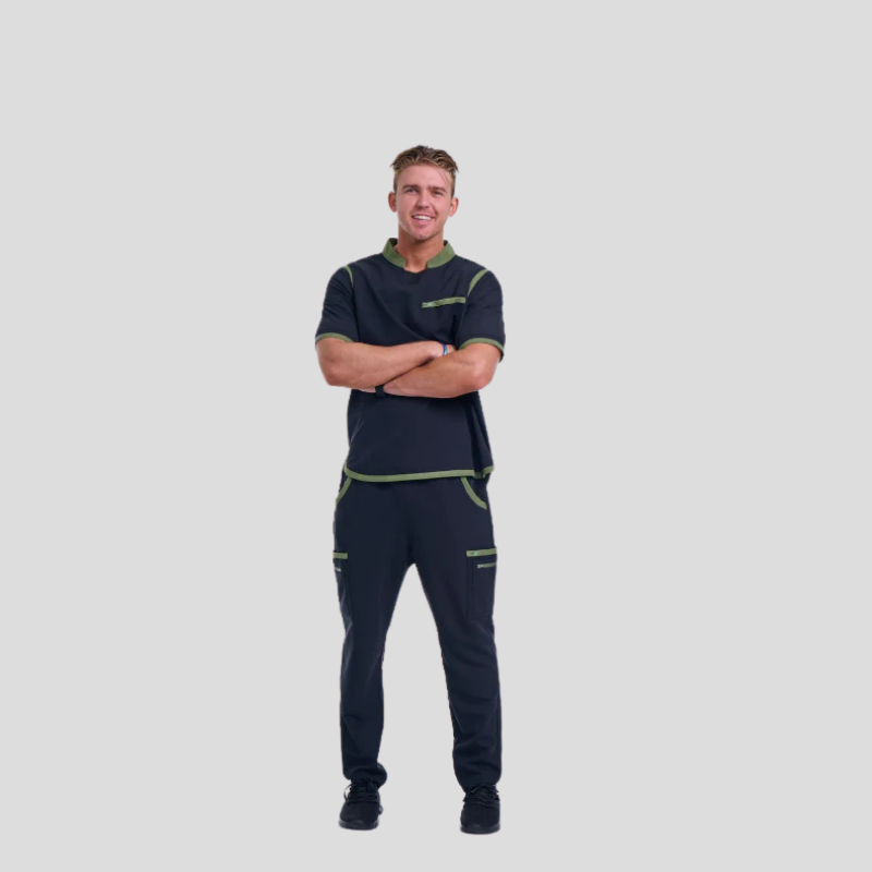 Tango Collar Neck & Straight Pant Men’s Scrub Set