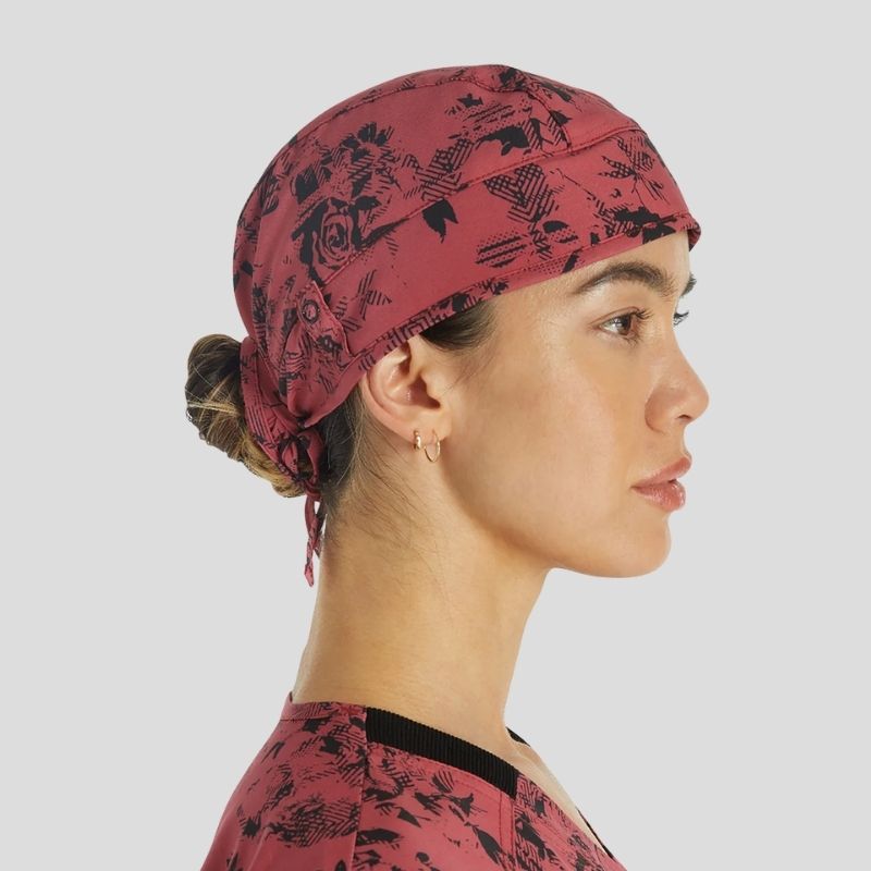 Print Scrub Hat in Grunge N Roses