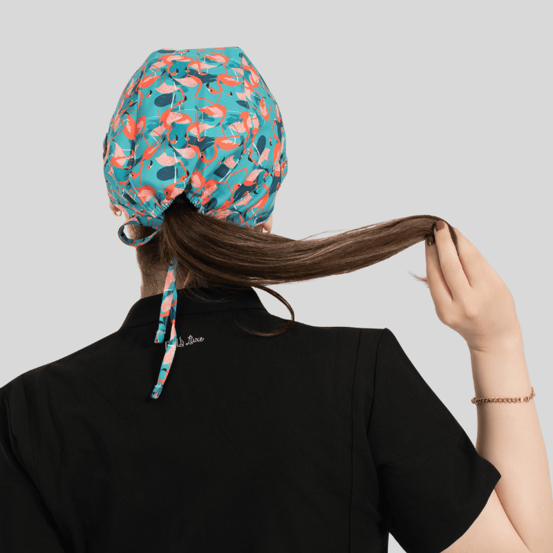 Funky Caps in Flamingos / Green - Unisex