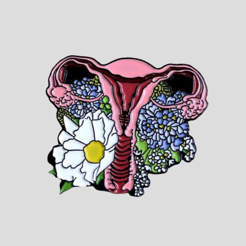 Floral Anatomical Obgyn Pin