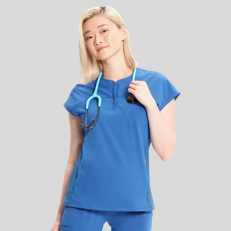 Infinity Women's Henley Knit Scrub Set