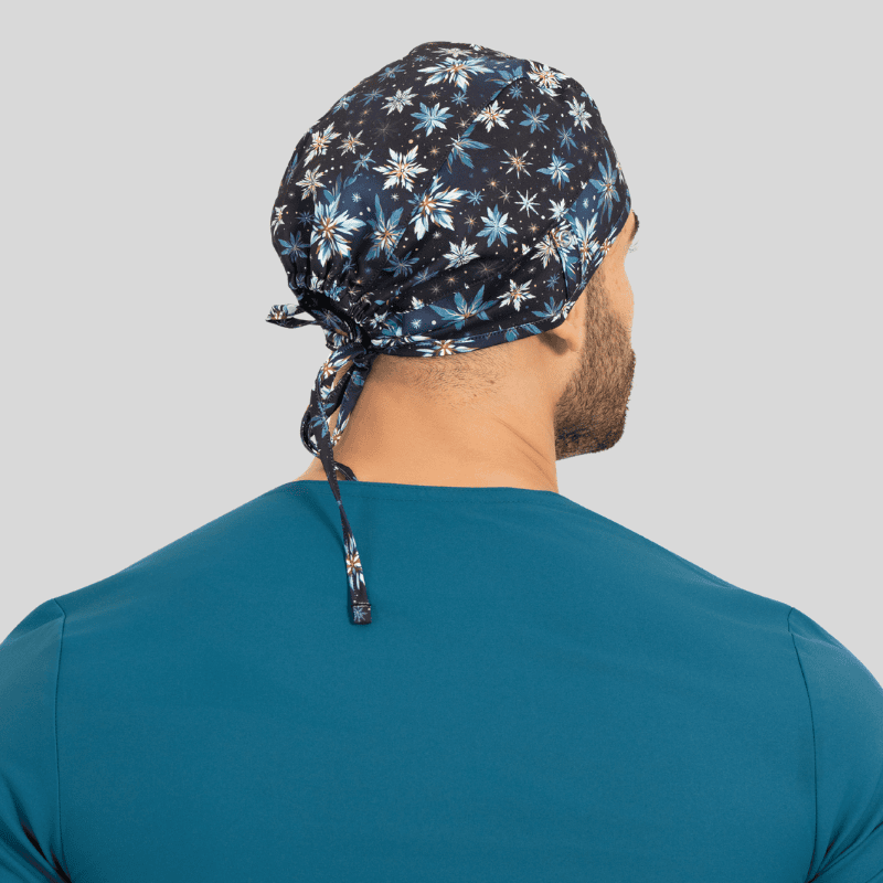 Funky Caps in Blue Snow Flakes - Unisex