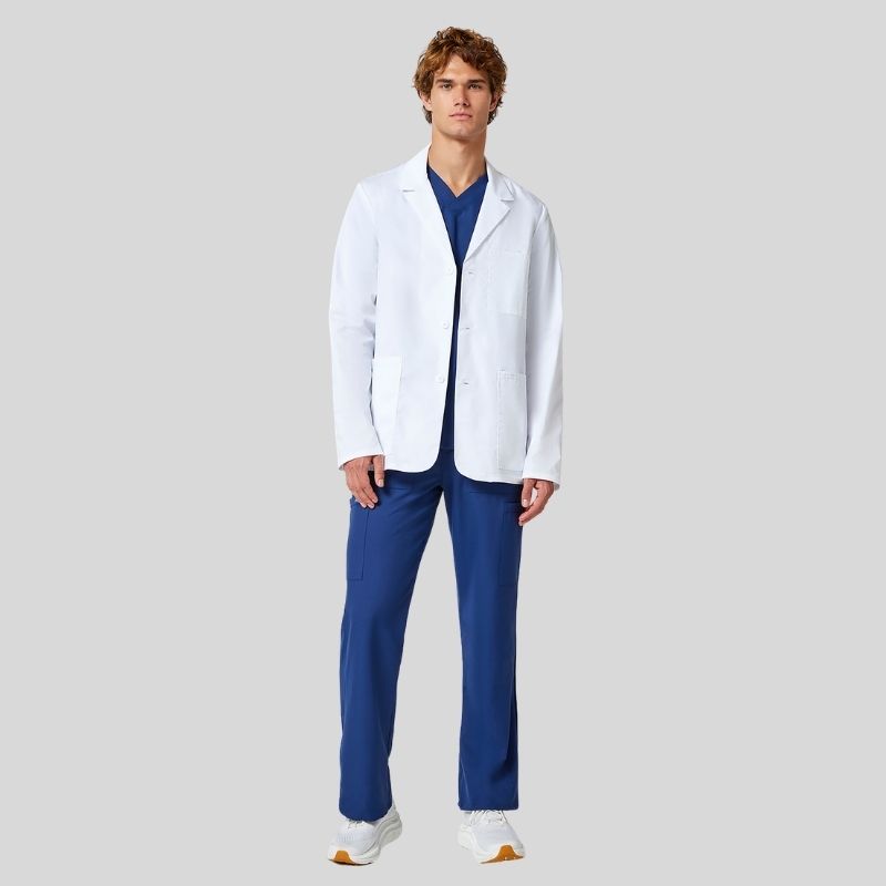 Men's Notched Consultation Short Lab Coat