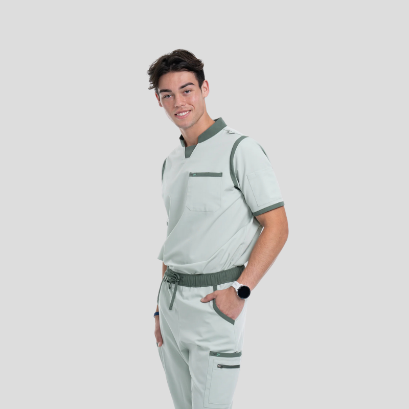 Tango Collar Neck & Straight Pant Men’s Scrub Set