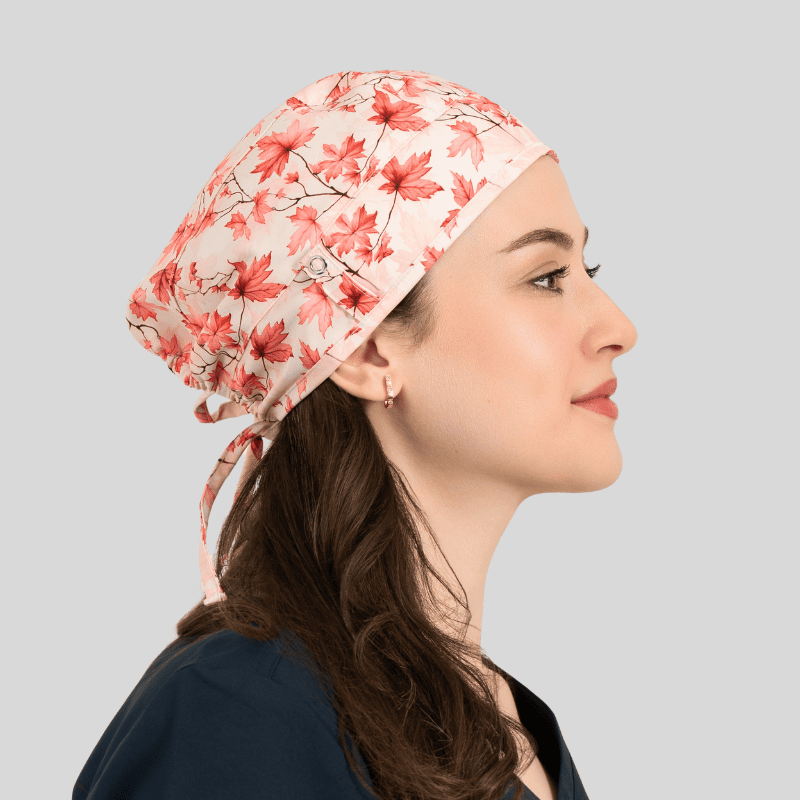 Funky Caps in Pink Autumn Leaves - Unisex