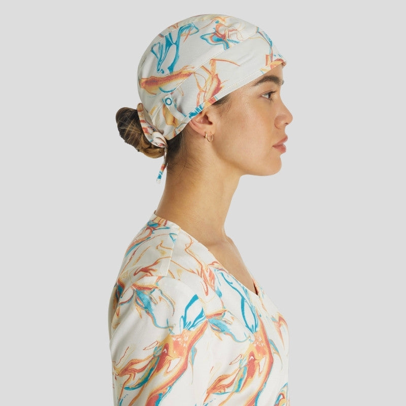 Unisex Print Scrub Hat in Mineral Swirl