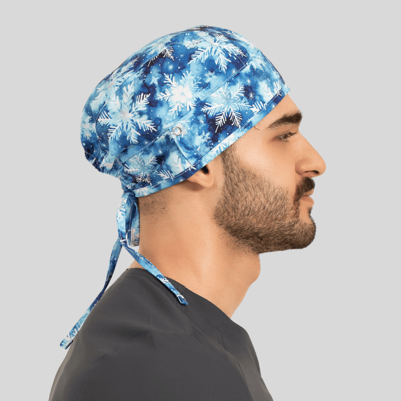 Funky Caps in Sky Snow Flakes - Unisex