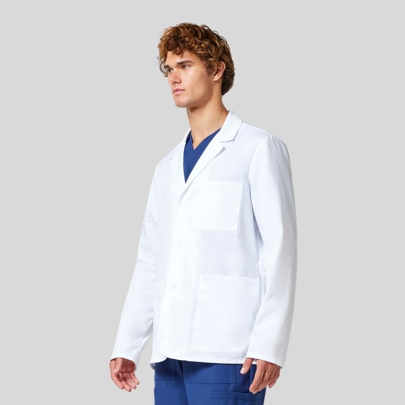 Men's Notched Consultation Short Lab Coat