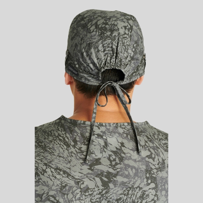 Cherokee Unisex Print Scrub Hat in Mineral Waves