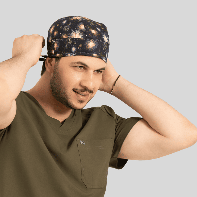 Funky Caps in Fireworks Sky - Unisex
