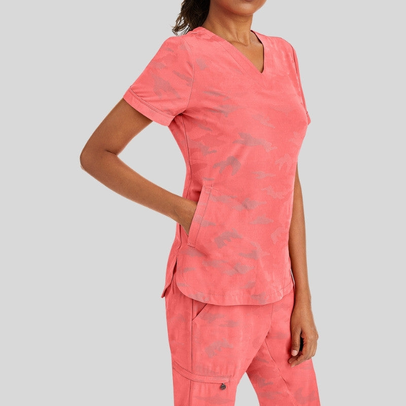 Purple Label Joy & Tate Camo Jogger Women’s Scrub Set