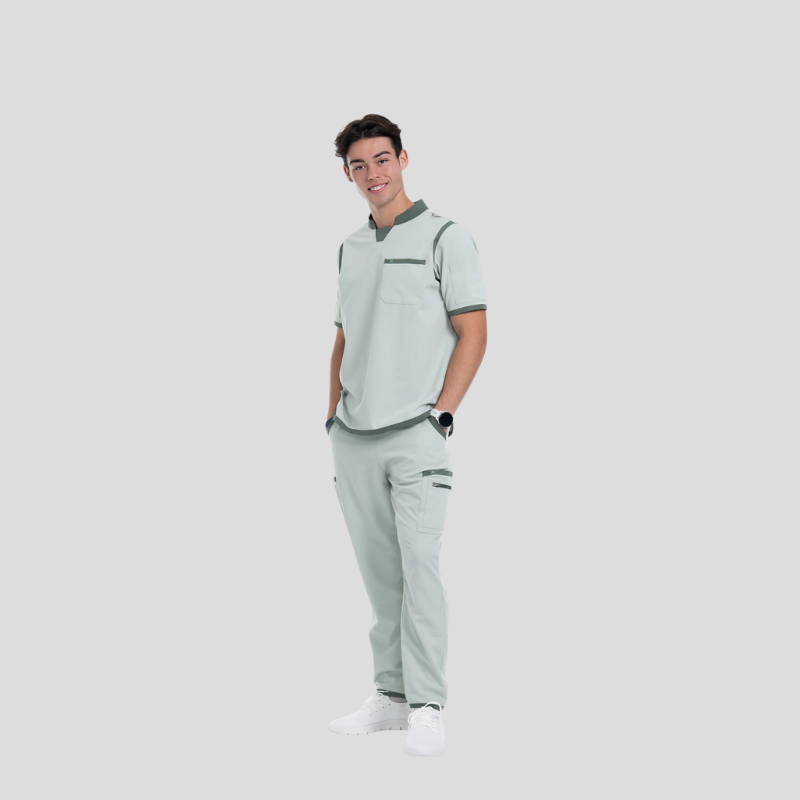 Tango Collar Neck & Straight Pant Men’s Scrub Set