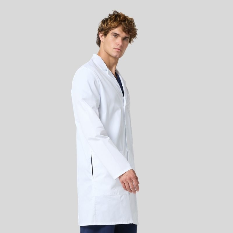 Men's Button Front Long Lab Coat