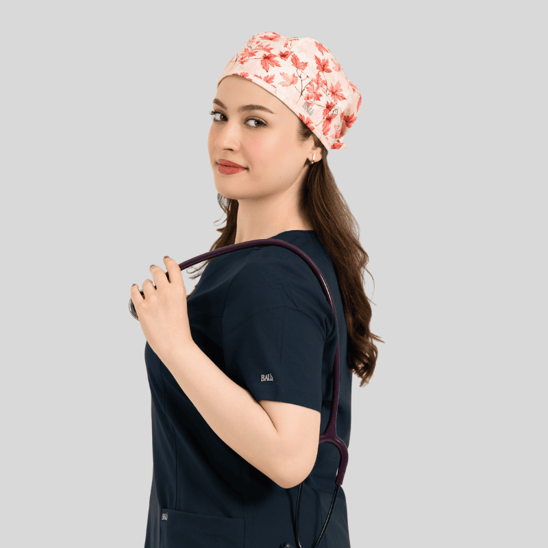 Funky Caps in Pink Autumn Leaves - Unisex