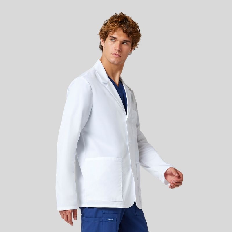 Men's Notched Consultation Short Lab Coat