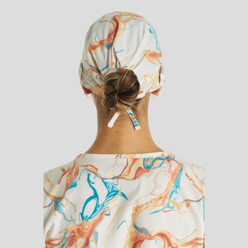 Unisex Print Scrub Hat in Mineral Swirl