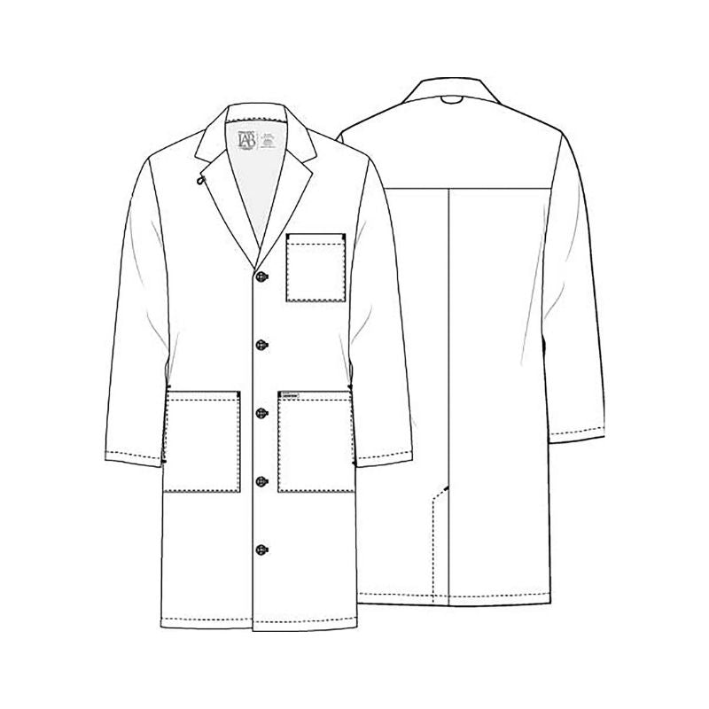 Men's Button Front Long Lab Coat