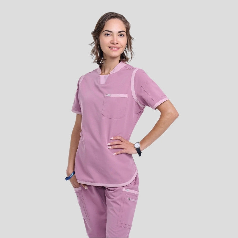 Tango Collar Neck & Straight Pant Women’s Scrub Set