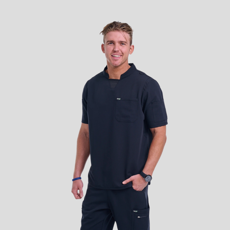 Tango Collar Neck & Straight Pant Men’s Scrub Set