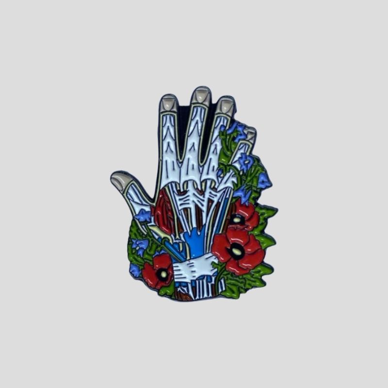 Floral Anatomical Hand Pin