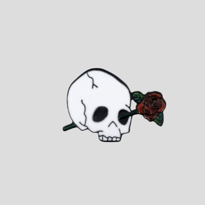 Rose Skull Pin