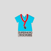 Superhero in Scrubs (Blue) Pin