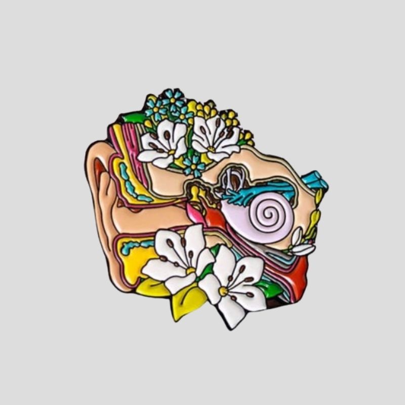Floral Anatomical Ear Pin