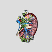 Floral Anatomical Kidney Pin