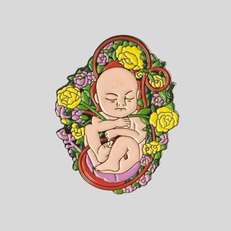 Floral Anatomical Obstetrics Pin